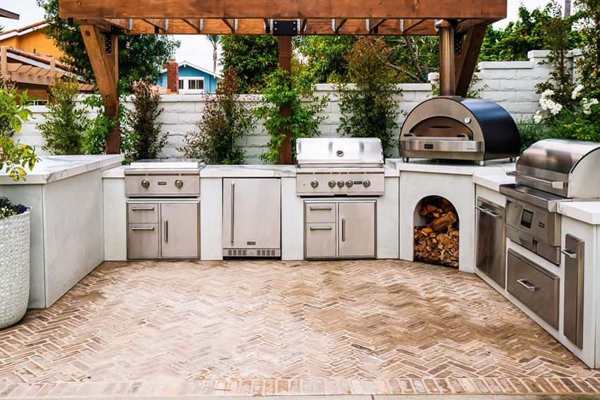 Outdoor Kitchen Installation by The Lawn Artist MA