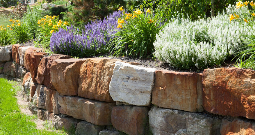 Retaining Wall Construction by The Lawn Artist